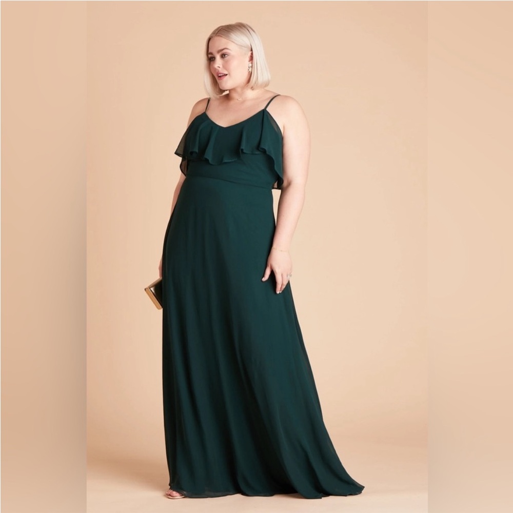 Birdy Grey Dark Green Ruffle Maxi Dress